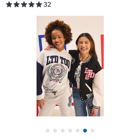 NWT Limited Too Girls Varsity Pullover Hoodie - Picture 6 of 8